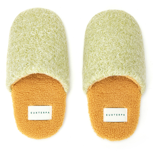 EUXTERPA欧特帕冬新品毛呢拼色家居地板拖室内静音防滑保暖棉拖鞋