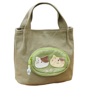 HIKOSEN CARA卡拉猫手拎包迷你可爱女帆布手机包上班ins小众包包