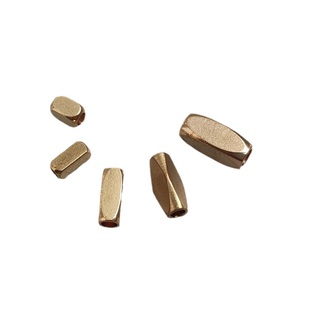 黄铜切角长条带孔方珠343远香diy长隔珠饰品手工材料直管方形散珠