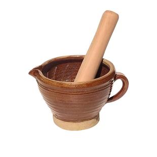 老式擂钵研磨辣椒家用捣碎器陶瓷捣蒜擂米糊擂茶钵手工中药研磨器