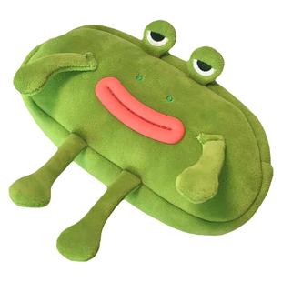 趣味搞怪大嘴青蛙毛绒笔袋ins丑萌可爱大容量文具袋女生奇怪收纳