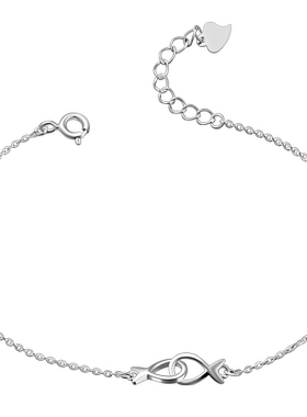 老银匠925纯银小鱼环环相扣手链