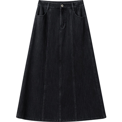 【播奥莱】播商场同款复古牛仔半裙女25春梨型学院裙子BDS1BD1351