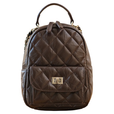 小香风菱格双肩包女2025新款