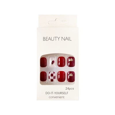 穿戴甲2025新款美甲甲片中长款ins纯欲风指甲贴片短款星星圣诞