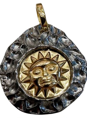 925纯银双面圆牌古币项链毛衣链