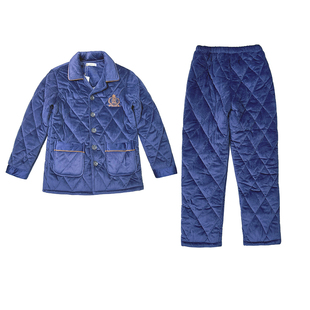 胜景三层夹棉睡衣男加绒加厚超柔保暖可外穿男士家居服套装加厚款