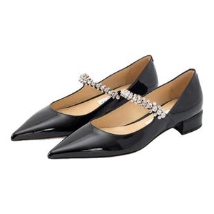 JIMMY CHOO 春季新款女士尖头浅口单鞋平跟鞋银泰百货精品301574