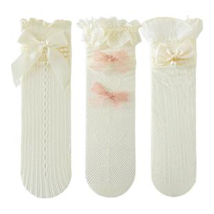 女童长筒袜夏薄款儿童配裙子蕾丝花边公主风lolita洛丽塔小腿袜子