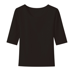 大码胖MM春夏莫代尔圆领t恤上衣女中袖半袖百搭纯色宽遮肚打底衫