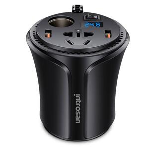 英才星杯式车载快闪充电器12V/转220V汽车用点烟器逆变电源转换器