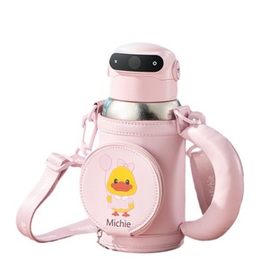 米小西纯钛保温杯指纹解锁水杯儿童水壶智能吸管杯幼儿园男女学生