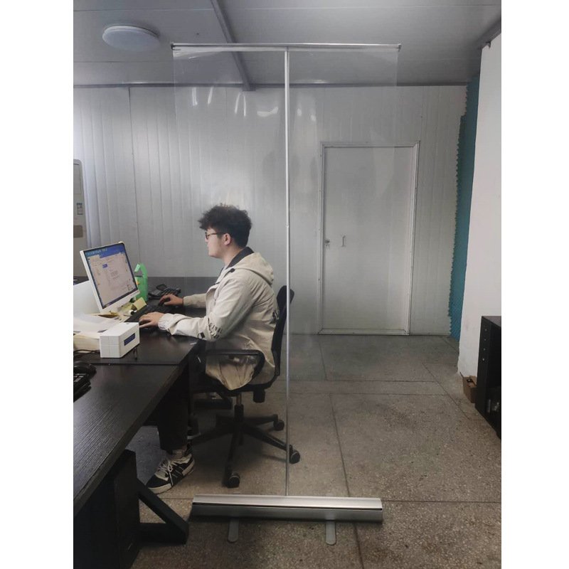 防疫透明画面易拉宝隔离飞沫商场办公室隔离对话透明铝合金易拉宝