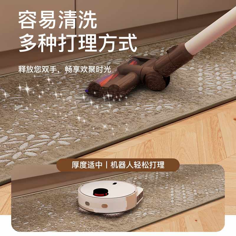 厨房地垫吸水吸油脚垫耐脏防滑门垫免洗可擦长条垫子防水防油地毯