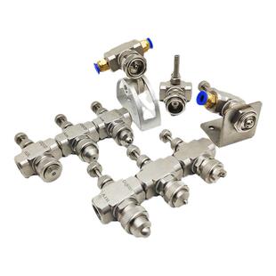 不锈钢空气雾化喷嘴可调二流体加湿抑尘喷雾嘴虹吸式双流体喷油嘴