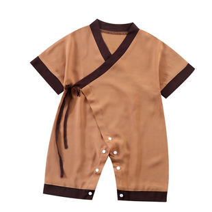 儿童中国风套装男童女童春秋汉服宝宝古装婴儿纯棉连体衣小书童