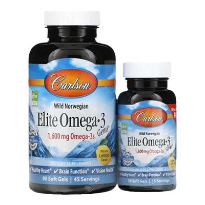 Carlson深海鱼油高纯度1600mg omega3无腥血管心脏眼脑健康