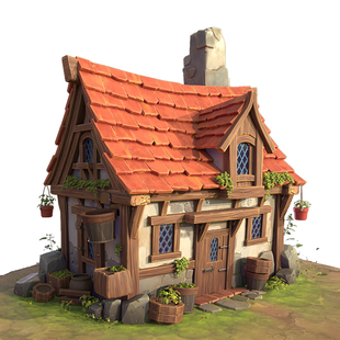 Maya/ZBrush2023教程游戏次世代场景童话小屋uv拆分全流程视频课