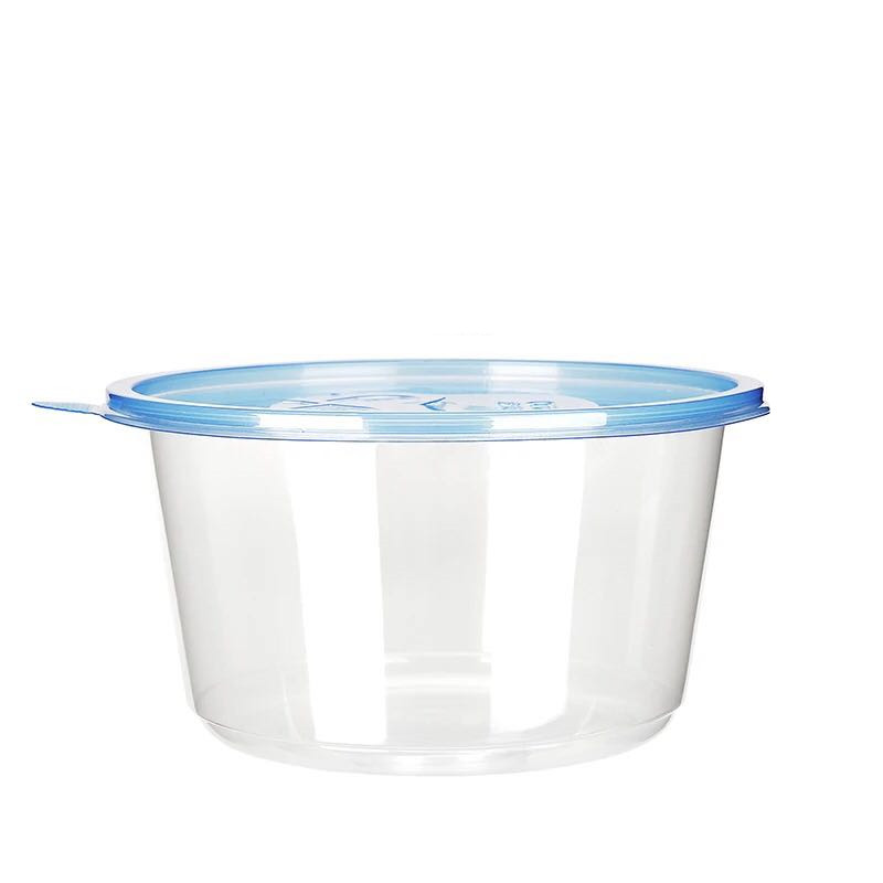 新天力正品打包碗800/1000圆形带盖可微波加热一次性塑料保鲜餐盒