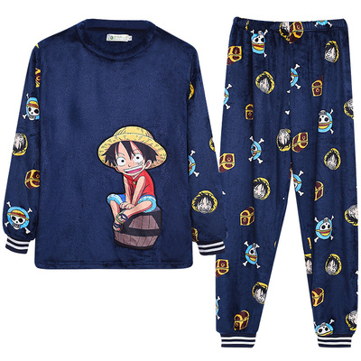 胖儿童睡衣珊瑚绒加厚大码青少年