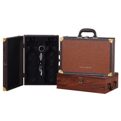 高档红酒包装礼盒空盒双支装木盒