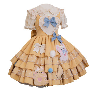 【现货】豹了个猫原创lolita小熊起司 JSK连衣裙洛丽塔单裙无内搭