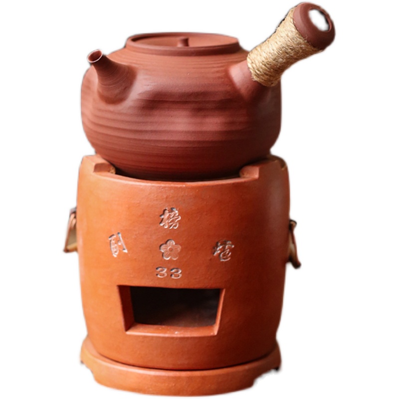 吴永华砂铫 红泥烧水壶潮州工夫茶手拉壶碳炉超薄炭炉玉书煨茶炉