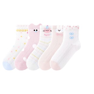 儿童袜子女童春夏薄款a类纯棉中筒宝宝网眼袜女孩春天全棉大童袜