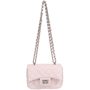 NBY原创潮牌小众可爱气质菱格链条腋下小方包百搭少女粉色单肩包