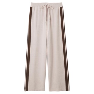 gelato pique25秋冬新品女撞色侧条系带针织长裤睡裤PWNP254051