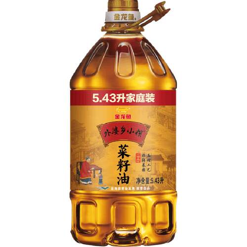 金龙鱼外婆乡小榨菜籽油5.43L/瓶家庭装营养食用油