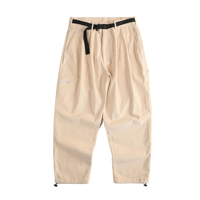 细坑条灯芯绒长裤廓形