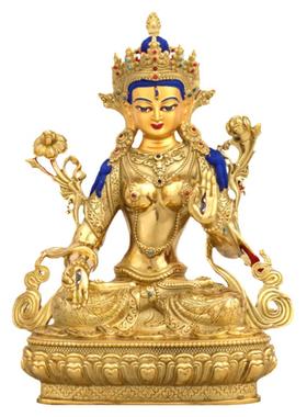 白度母居家供奉密宗鎏金观音佛像