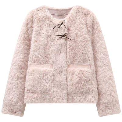 慕兔小香风仿羊羔毛外套