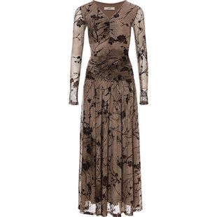 从那以后法式碎花旗袍裙丝绒裙子冬季长袖秋冬长裙新中式连衣裙冬