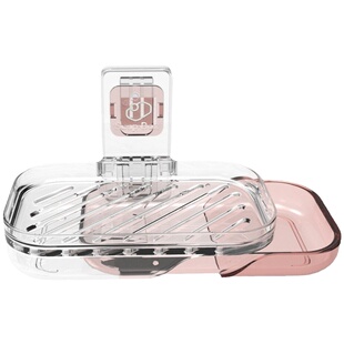 透明免打孔肥皂盒卫生间沥水壁挂式香皂架双层抽屉肥皂架子香皂盒