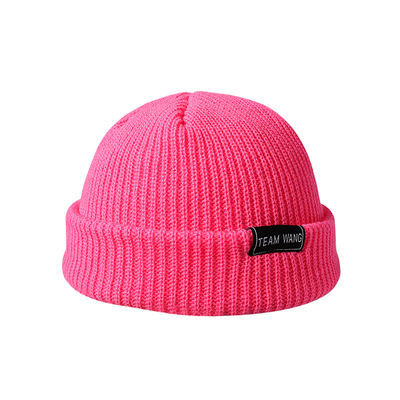 王嘉尔同款teamwang短款针织帽子