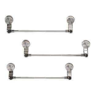 浴室免打孔毛巾架卫生间不锈钢可伸缩旋转吸盘毛巾挂杆单杆置物架