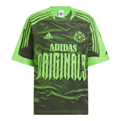 Adidas/阿迪达斯正品三叶草男黑绿色宽松经典快干易干短袖IB7099
