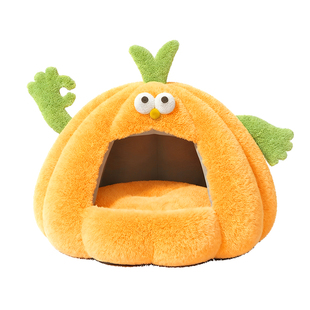狗窝冬季加厚2025新款宠物保暖毛绒半封闭式小型幼犬安全感躲避屋