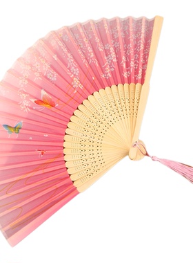 中国古风旗袍舞蹈道具折扇