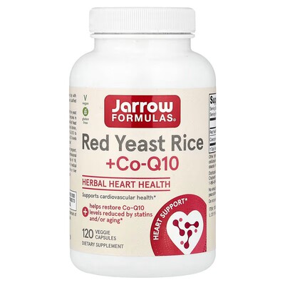 美国Jarrow red yeast rice 红曲米+辅酶 co Q10 120粒素食胶囊