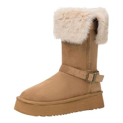 达芙妮雪地靴女款加绒加厚长筒靴