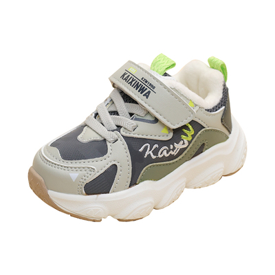 开心娃儿童学步鞋加绒保暖运动鞋