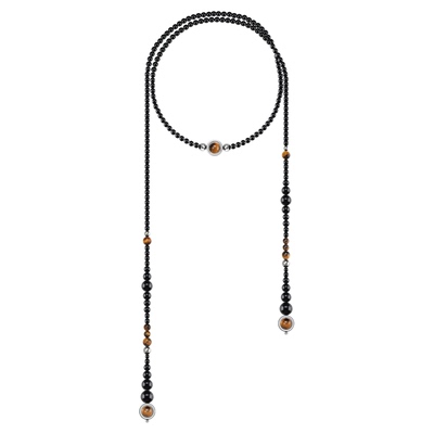 MACEMava黑玛瑙虎石串珠项链