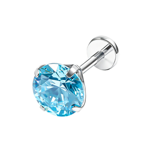 钛合金养耳钉爆闪锆石螺丝拧扣内螺旋平底碗托睡觉免摘养耳洞耳环