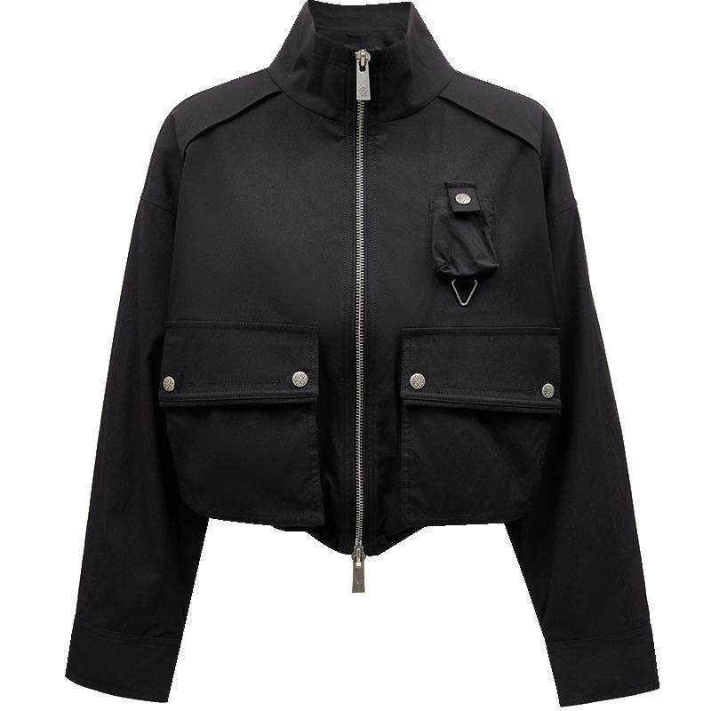 ONLY2026春季新款时髦工装风短款宽松长袖风衣外套女|125136024