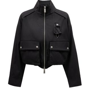 ONLY2026春季新款时髦工装风短款宽松长袖风衣外套女|125136024