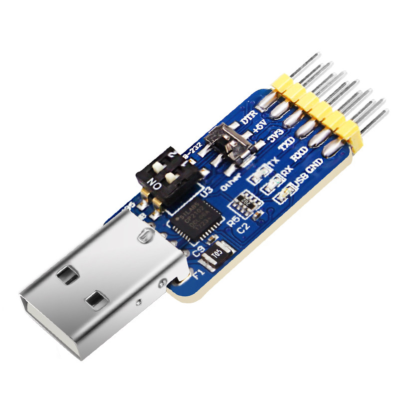 六合一多功能转串口模块USB转UART CP2102 CH340 TTL 485 232 CAN