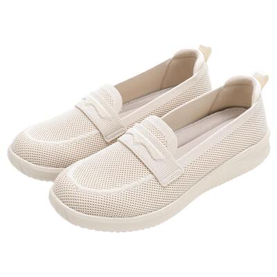 Pansy盼喜日本女鞋4220休闲轻便舒适一脚蹬透气飞织乐福鞋春夏